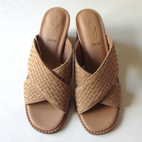 Joie Shoes - Joie Tan Heels with Woven Design